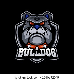 Bulldog head esport mascot logo