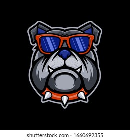 Logo de la mascota de apoyo de la cabeza de bulldog