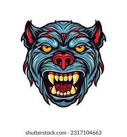 bulldog head hand drawn logo design illustration