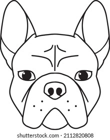 bullDog head icon, dog face sign, dog face icon in line art, Vector ilustration