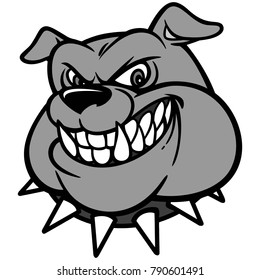 Bulldog Head Illustration - A vector cartoon illustration of a Classic Bulldog Head.