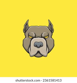 bulldog head illustration vector logo