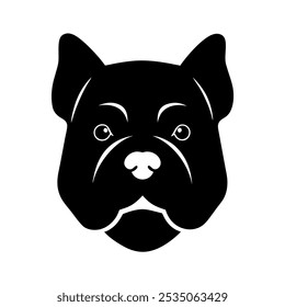 Bulldog head logo black silhouette design