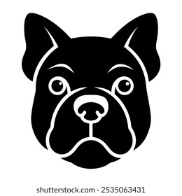 Projeto de silhueta preta do logotipo da cabeça do buldogue