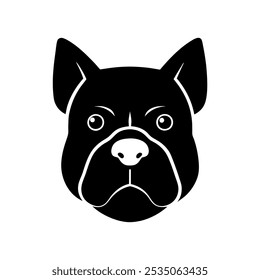 Bulldog head logo black silhouette design