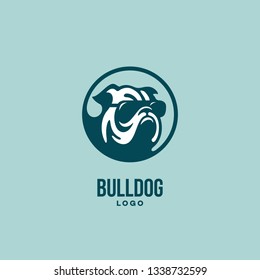 Bulldog head logo design template. Vector illustration.