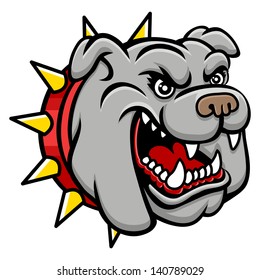A Bulldog head logo. This is vector illustration ideal for a mascot and tattoo or T-shirt graphic.