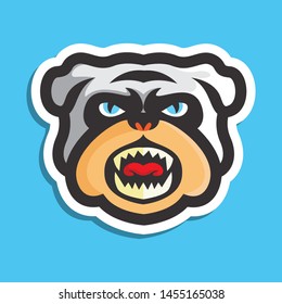 bulldog head logo vector sticker