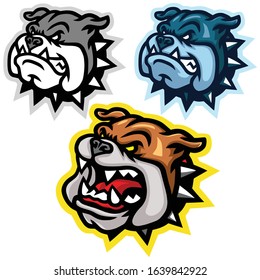 Bulldog Head Mascot Logo Design Set Icon Vector Collection