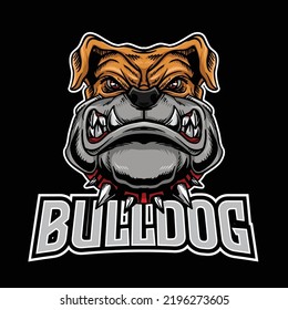 Bulldog Head Mascot Logo Illustration