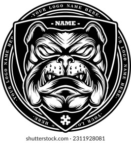 Bulldog head mascot logo vector illustration