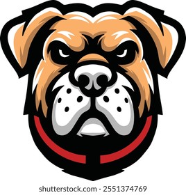 Ilustración vectorial del logotipo de la mascota de la cabeza del bulldog, carácter de la historieta