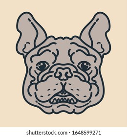 Bulldog head on the field
