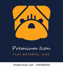 Bulldog Head premium material ui ux isolated vector icon in navy blue and orange colors