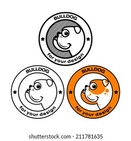 bulldog head in stamp