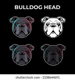 Bulldog Head Vector Illustration, Bulldog Head Logo