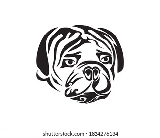 bulldog head vector isolated on white. bulldog icon silhouette.