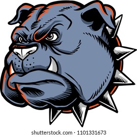 Bulldog head vector showing an angry face. 