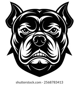 Bulldog head vector silhouette art illustration