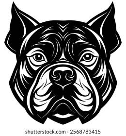 Bulldog head vector silhouette art illustration