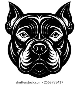 Bulldog head vector silhouette art illustration