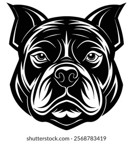 Bulldog head vector silhouette art illustration