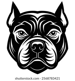 Bulldog head vector silhouette art illustration