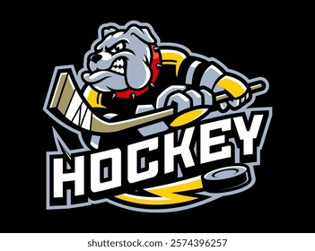 BULLDOG HOCKEY SPORT MASCOT LOGO