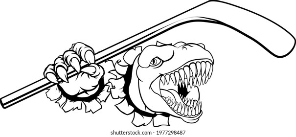 A bulldog ice hockey player animal sports mascot holding a hockey stick 