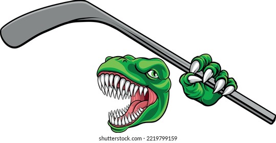 A bulldog ice hockey player animal sports mascot holding a hockey stick 