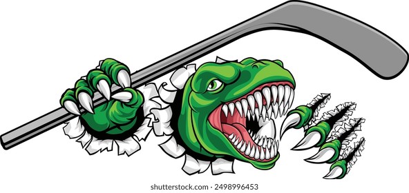 A bulldog ice hockey player animal sports mascot holding a hockey stick 