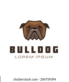 Bulldog Icon. Dog Emblem Vector. 