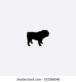 Bulldog icon silhouette vector illustration