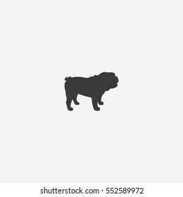 Bulldog icon silhouette vector illustration