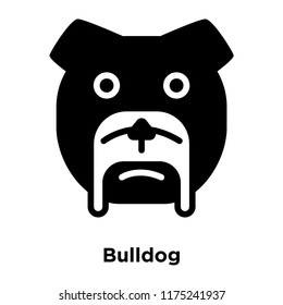 Bulldog icon vector isolated on white background, logo concept of Bulldog sign on transparent background, filled black symbol