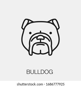 bulldog icon vector. Linear style sign for mobile concept and web design. bulldog symbol illustration. Pixel vector graphics - Vector.