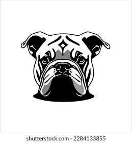 bulldog illustration design. bulldog head icon for fashion prints, textiles, clothing. and others