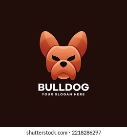 Bulldog Illustration Logo Icon Design