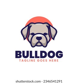 Bulldog illustration mascot logo design