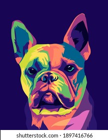 ilustración de bulldog en estilo de arte pop