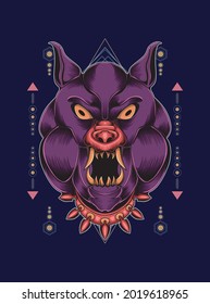 Bulldog illustration sacred geometry, can be used for t-shirt designs, tattoos, wallpapers, art prints, and more