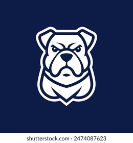 Bulldog line art logo silhouette