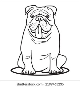 Bulldog Line Art,Bulldog Vector Art,Bulldog Line Drawing,Bulldog Outline Drawing And Illustrations