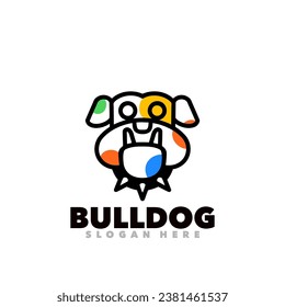 Bulldog line symbol logo design template 