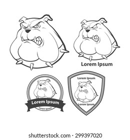 bulldog for logo, american football symbol, simple illustration, sport team emblem, design elements