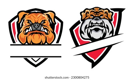 Bulldog logo design for esports team. Bulldog logo badge emblem.