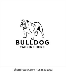 Bulldog logo design icon vector silhouette