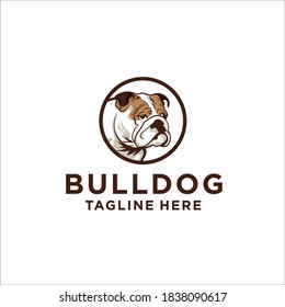 Bulldog logo design icon vector silhouette