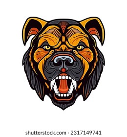Bulldog logo design illustration, showcasing strength and determination. Perfect for sports teams, businesses, and brands seeking a strong identity