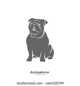 Bulldog logo design vector template. Silhouette of Bulldog design illustration